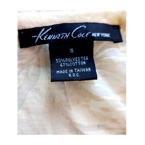 Kenneth Cole Ivory Sheer Leaf Handkerchief Top - Picture 9 of 9